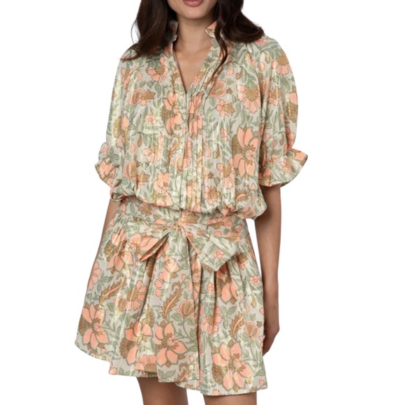 Juliet Dunn Dresses & Skirts - Juliet Dunn‎ Lamé Blouson Dress – Size 8/10